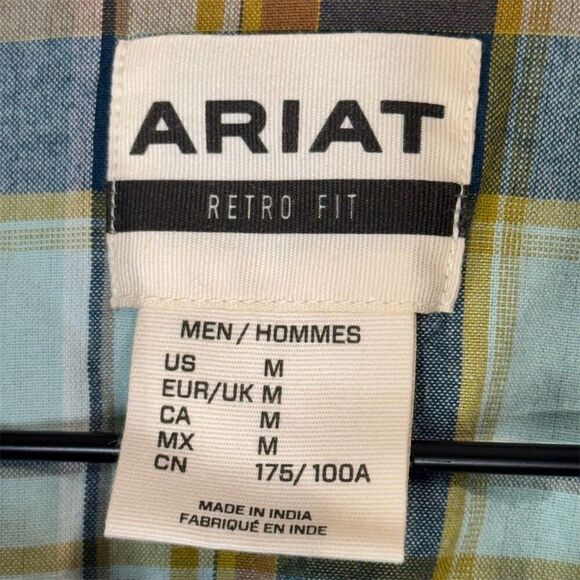 Ariat Habney Retro Fit Snap Shirt M Plaid Western Pearl Snap Rodeo Cowboy Core - Picture 7 of 9